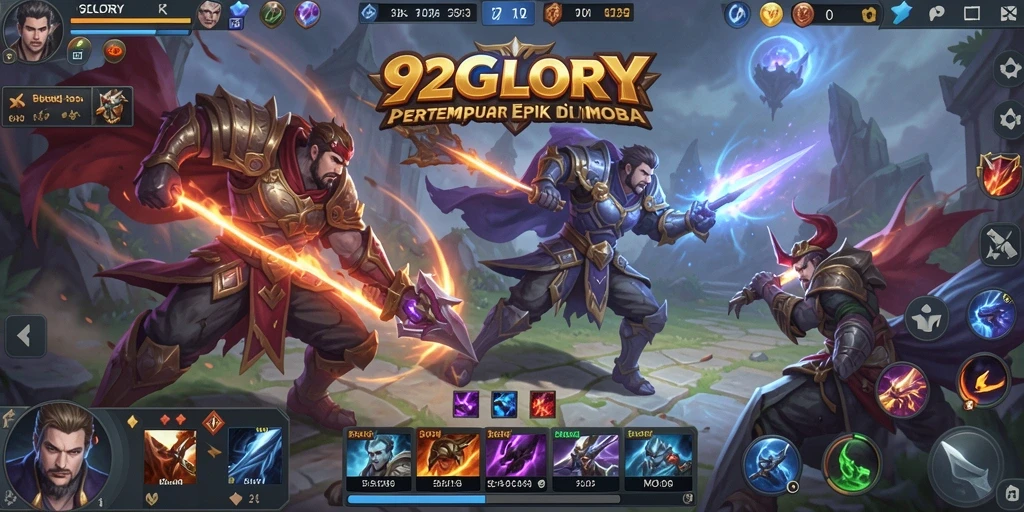 Gameplay intens di arena pertarungan 92GLORY yang menegangkan.