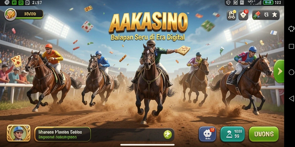 Tampilan gameplay menarik dari AAKASINO yang menunjukkan aksi balapan seru.
