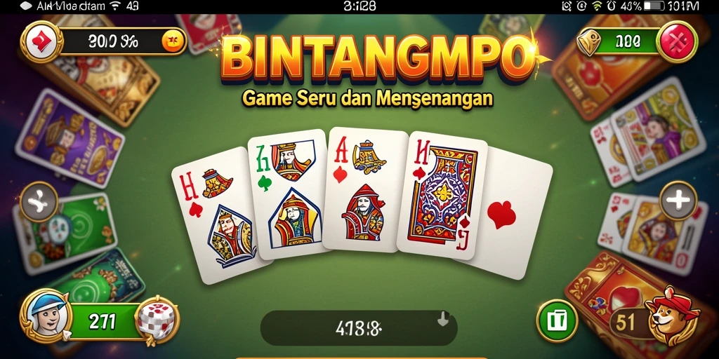 Screenshot gameplay BINTANGMPO yang menunjukkan serunya permainan domino.