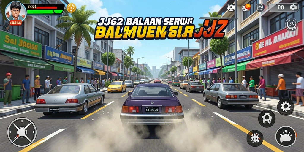 Screenshot gameplay JJ62 menampilkan balapan seru yang mendebarkan.