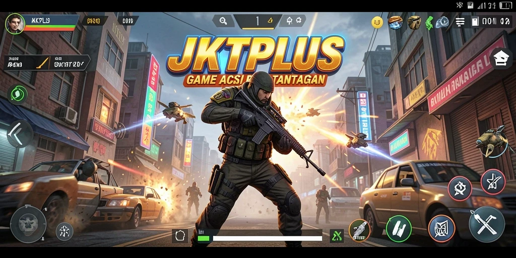 Tangkapan layar JKTPLUS menampilkan aksi mendebarkan dalam gameplay.