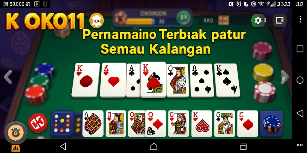 Tampilan gameplay seru KOKO11 dengan fitur domino yang menarik.