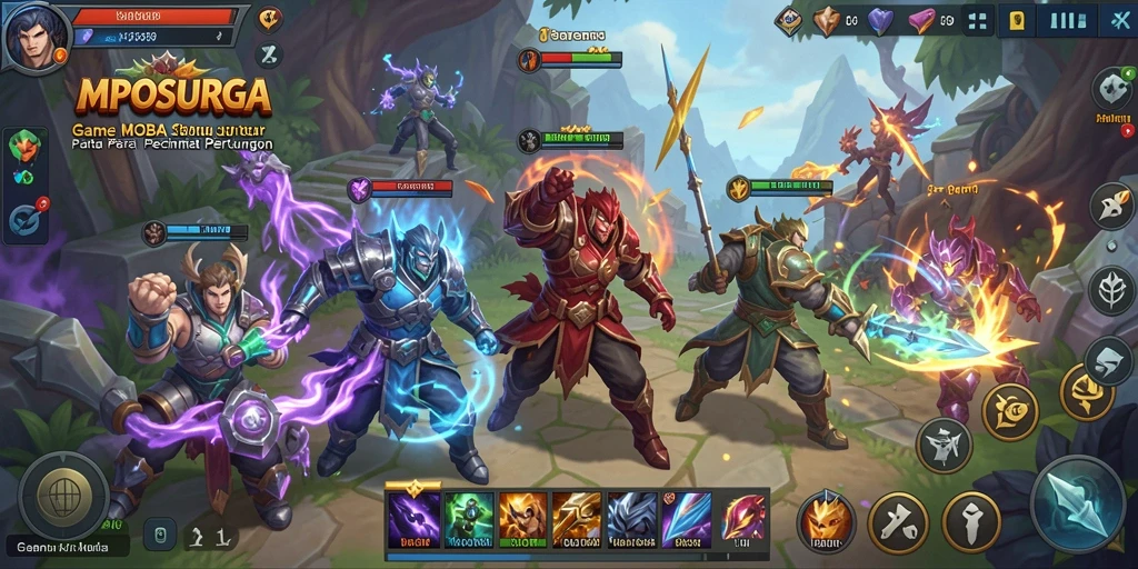 Tampilan menarik dari gameplay MPOSURGA dalam aksi MOBA.