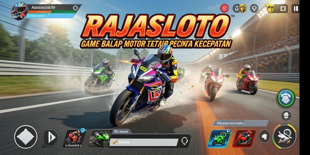 Tampilan menakjubkan dari gameplay balapan motor di RAJASLOTO.