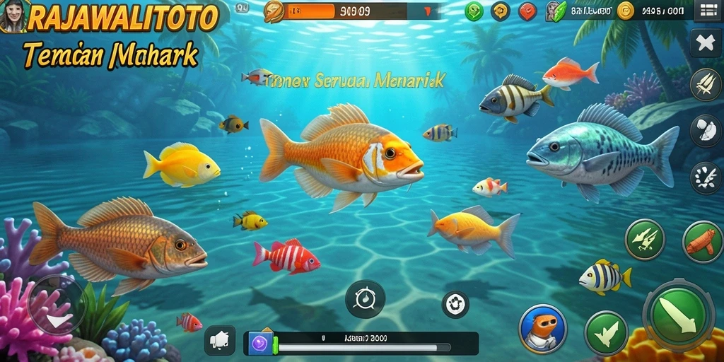 Tampilan screenshot RAJAWALITOTO menampilkan momen menembak ikan yang mendebarkan.