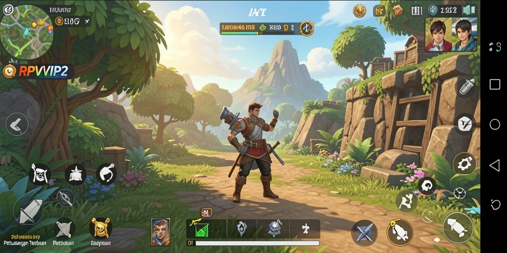 Tampilan gameplay <strong>RPVIP2</strong> yang menakjubkan dalam dunia terbuka.