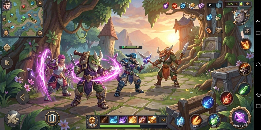 Screenshot menunjukkan aksi seru dalam pertarungan ARPG di RT99.