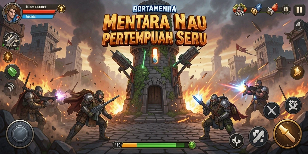Tampilan seru dari gameplay Tower Defense S13 yang strategis.