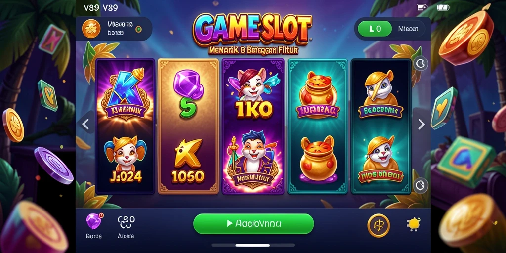 Gameplay V89 dengan grafis slot yang menarik dan fitur bonus.
