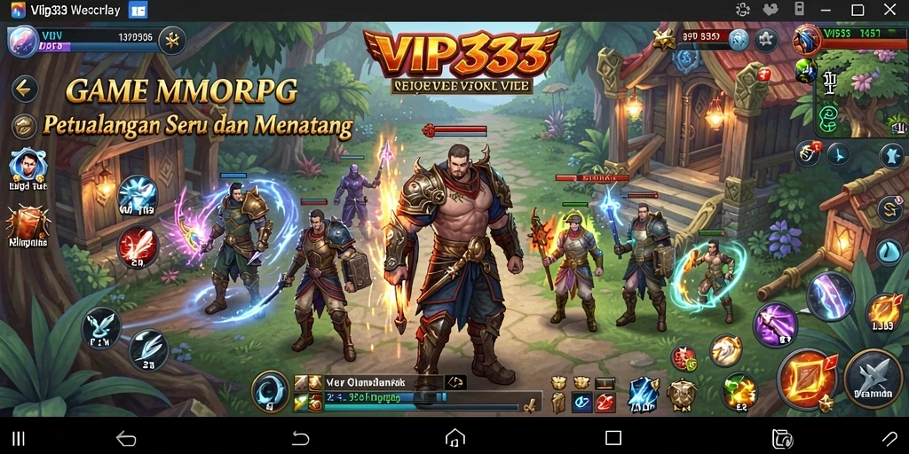 Tampilan gameplay seru di dunia MMORPG VIP333 dengan misi menarik.